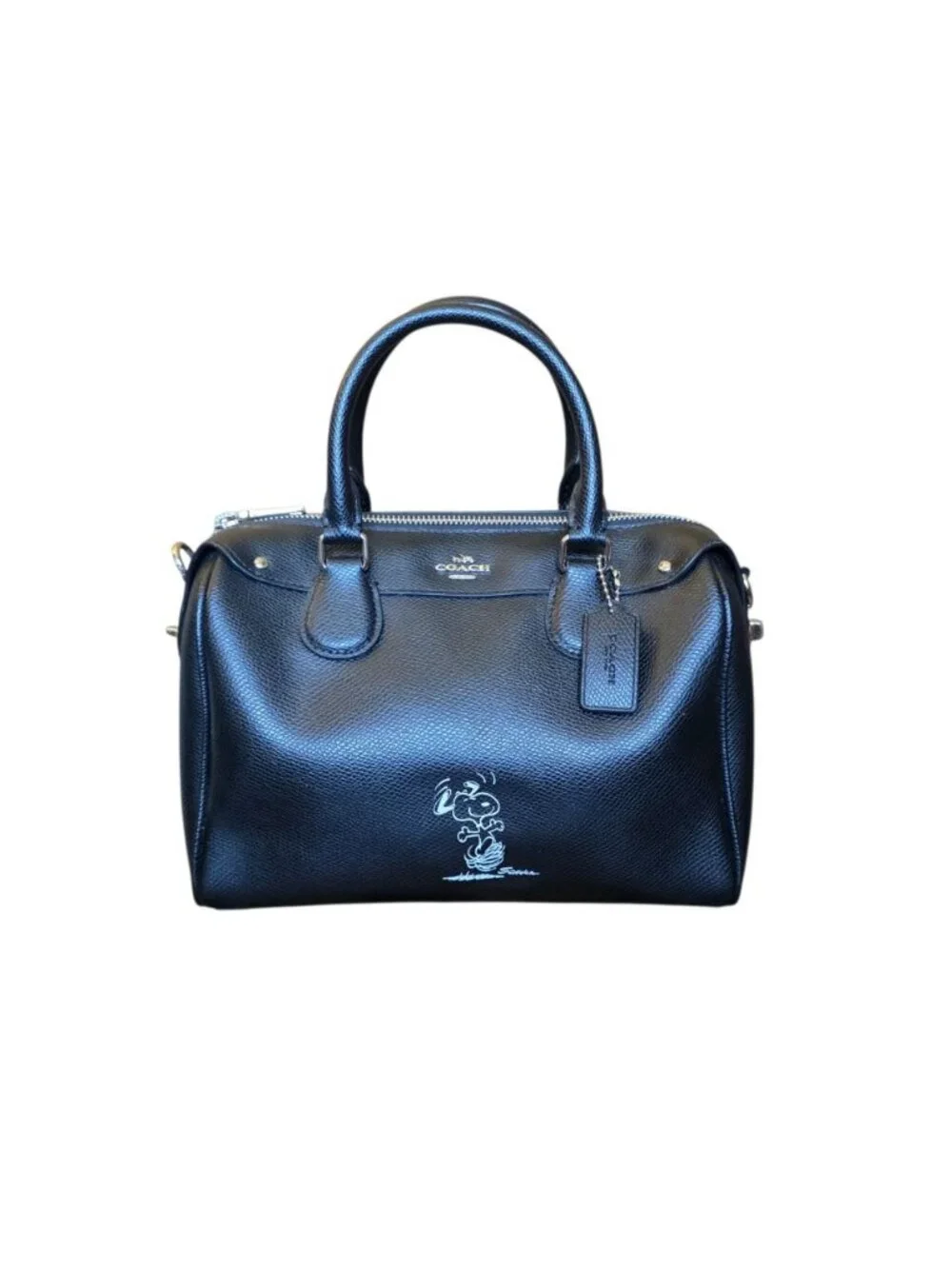 Coach x Peanuts Snoopy Mini Bennett Satchel Black Leather Crossbody Bag NWOT - Picture 7 of 16